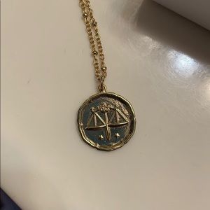Zodiac sign gold necklace- libra